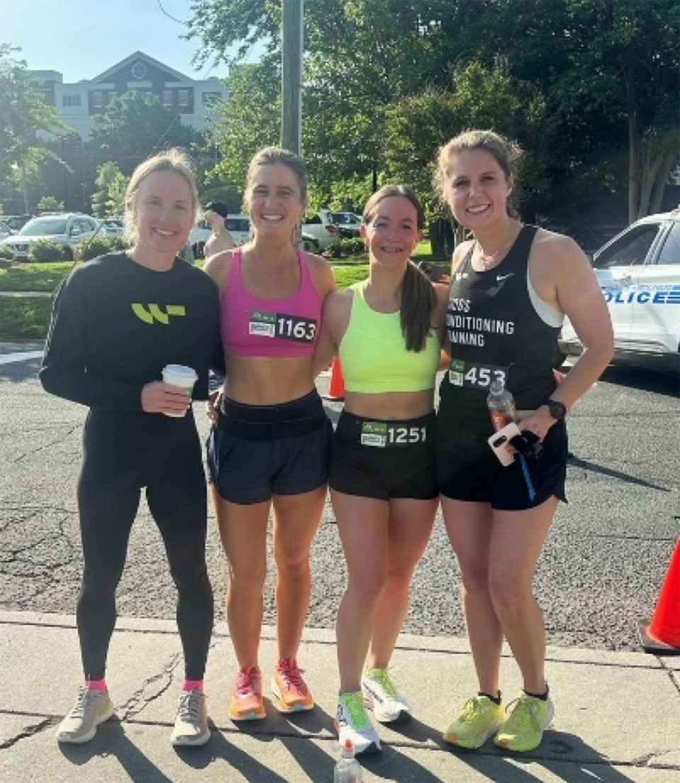 Photo of Danielle Learned and friends in running clothing